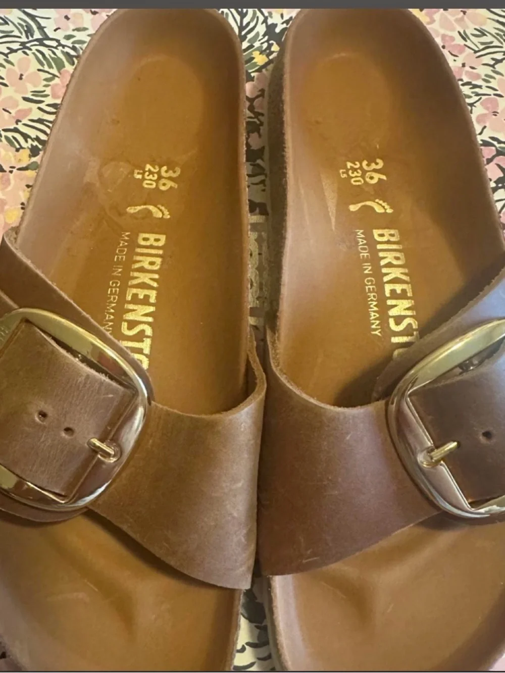 Birkenstock Women's Madrid Big Buckle Sandal - Brown with Gold Buckle